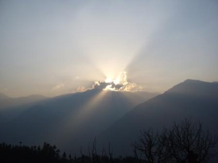 закат в Гималаях